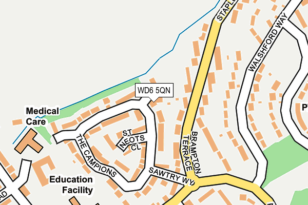 WD6 5QN map - OS OpenMap – Local (Ordnance Survey) WD6 5QN map - OS OpenMap – Local (Ordnance Survey)