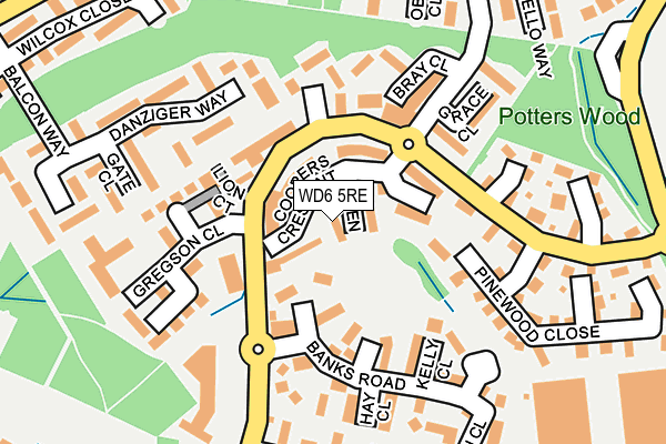 WD6 5RE map - OS OpenMap – Local (Ordnance Survey) WD6 5RE map - OS OpenMap – Local (Ordnance Survey)