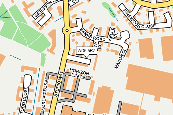 WD6 5RZ map - OS OpenMap – Local (Ordnance Survey) WD6 5RZ map - OS OpenMap – Local (Ordnance Survey)