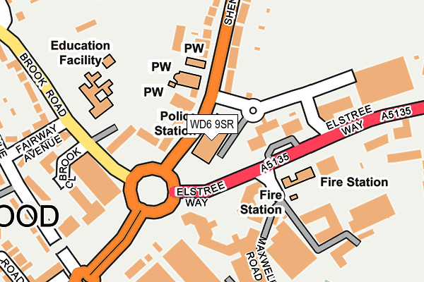 WD6 9SR map - OS OpenMap – Local (Ordnance Survey) WD6 9SR map - OS OpenMap – Local (Ordnance Survey)