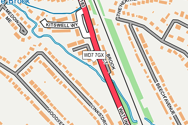 WD7 7GX map - OS OpenMap – Local (Ordnance Survey) WD7 7GX map - OS OpenMap – Local (Ordnance Survey)