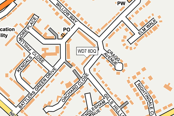 WD7 8DQ map - OS OpenMap – Local (Ordnance Survey) WD7 8DQ map - OS OpenMap – Local (Ordnance Survey)