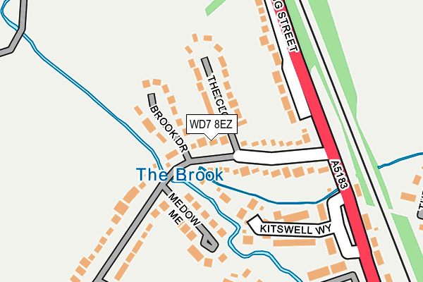 WD7 8EZ map - OS OpenMap – Local (Ordnance Survey)