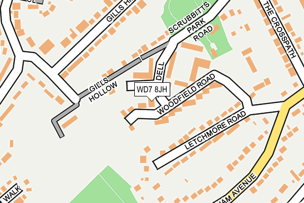 WD7 8JH map - OS OpenMap – Local (Ordnance Survey) WD7 8JH map - OS OpenMap – Local (Ordnance Survey)