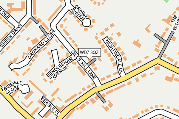 WD7 8QZ map - OS OpenMap – Local (Ordnance Survey) WD7 8QZ map - OS OpenMap – Local (Ordnance Survey)