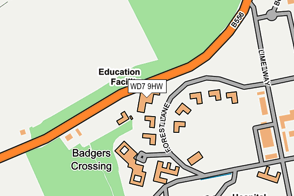 WD7 9HW map - OS OpenMap – Local (Ordnance Survey) WD7 9HW map - OS OpenMap – Local (Ordnance Survey)