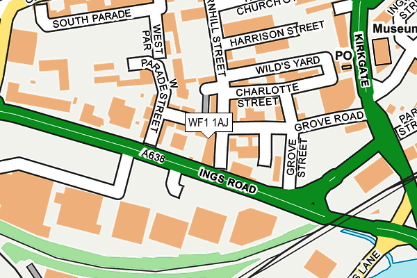 WF1 1AJ map - OS OpenMap – Local (Ordnance Survey) WF1 1AJ map - OS OpenMap – Local (Ordnance Survey)