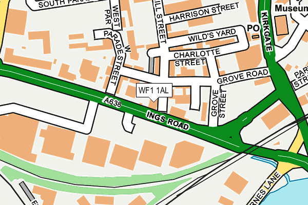 WF1 1AL map - OS OpenMap – Local (Ordnance Survey) WF1 1AL map - OS OpenMap – Local (Ordnance Survey)