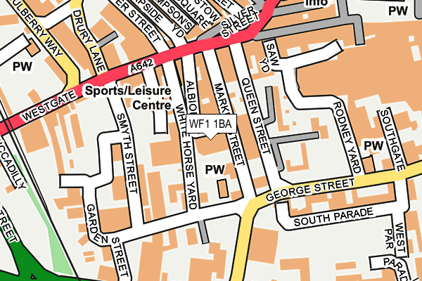 WF1 1BA map - OS OpenMap – Local (Ordnance Survey) WF1 1BA map - OS OpenMap – Local (Ordnance Survey)