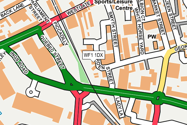 WF1 1DX map - OS OpenMap – Local (Ordnance Survey) WF1 1DX map - OS OpenMap – Local (Ordnance Survey)