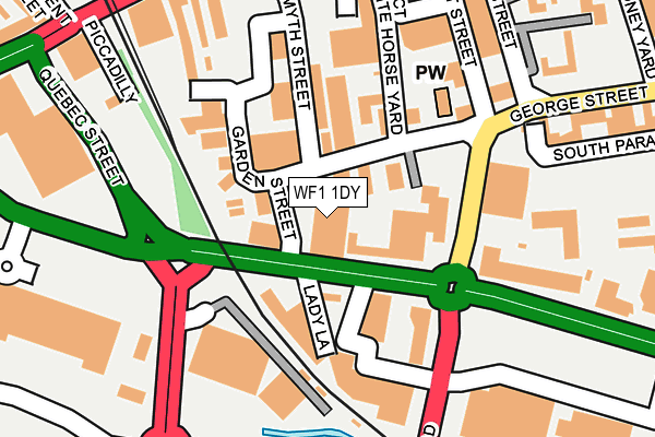 WF1 1DY map - OS OpenMap – Local (Ordnance Survey) WF1 1DY map - OS OpenMap – Local (Ordnance Survey)