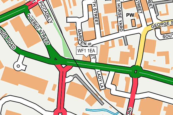 WF1 1EA map - OS OpenMap – Local (Ordnance Survey) WF1 1EA map - OS OpenMap – Local (Ordnance Survey)