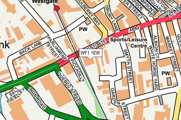 WF1 1EW map - OS OpenMap – Local (Ordnance Survey) WF1 1EW map - OS OpenMap – Local (Ordnance Survey)