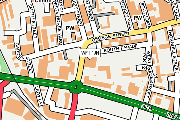 WF1 1JN map - OS OpenMap – Local (Ordnance Survey) WF1 1JN map - OS OpenMap – Local (Ordnance Survey)
