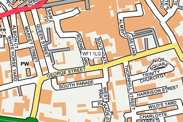 WF1 1LG map - OS OpenMap – Local (Ordnance Survey) WF1 1LG map - OS OpenMap – Local (Ordnance Survey)