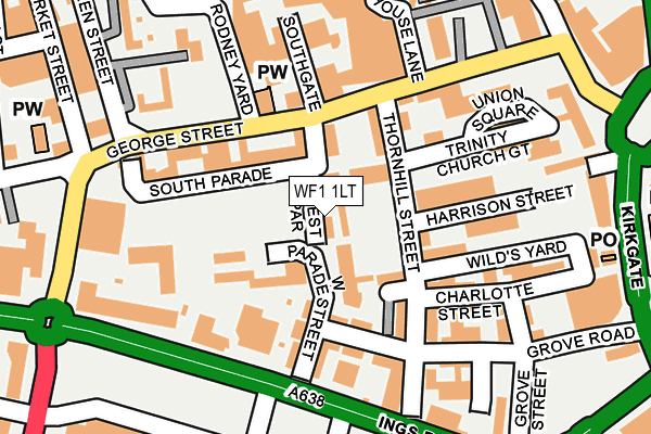 WF1 1LT map - OS OpenMap – Local (Ordnance Survey) WF1 1LT map - OS OpenMap – Local (Ordnance Survey)