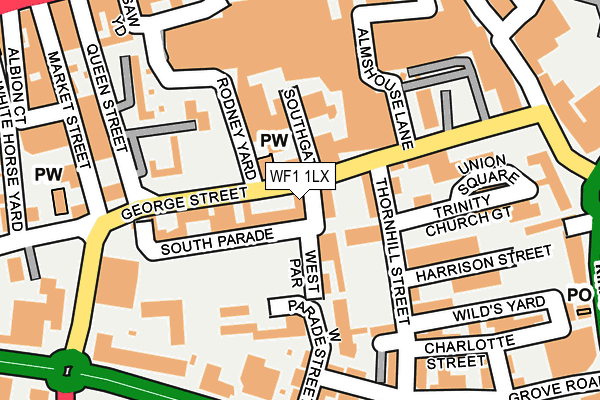 WF1 1LX map - OS OpenMap – Local (Ordnance Survey) WF1 1LX map - OS OpenMap – Local (Ordnance Survey)