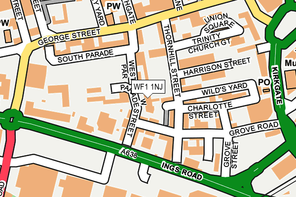 WF1 1NJ map - OS OpenMap – Local (Ordnance Survey) WF1 1NJ map - OS OpenMap – Local (Ordnance Survey)