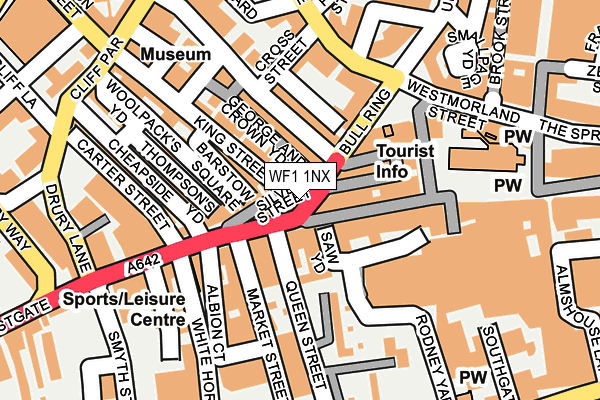 WF1 1NX map - OS OpenMap – Local (Ordnance Survey) WF1 1NX map - OS OpenMap – Local (Ordnance Survey)