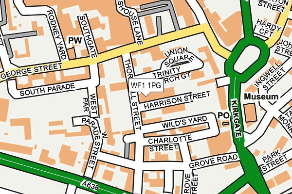 WF1 1PG map - OS OpenMap – Local (Ordnance Survey) WF1 1PG map - OS OpenMap – Local (Ordnance Survey)