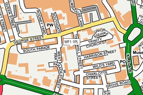 WF1 1PL map - OS OpenMap – Local (Ordnance Survey) WF1 1PL map - OS OpenMap – Local (Ordnance Survey)