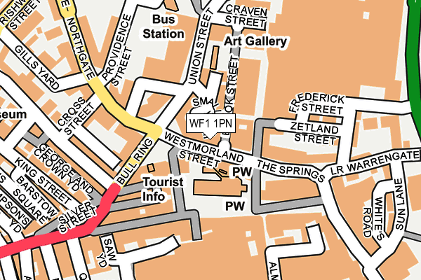 WF1 1PN map - OS OpenMap – Local (Ordnance Survey) WF1 1PN map - OS OpenMap – Local (Ordnance Survey)