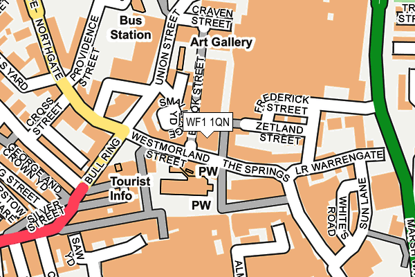 WF1 1QN map - OS OpenMap – Local (Ordnance Survey) WF1 1QN map - OS OpenMap – Local (Ordnance Survey)