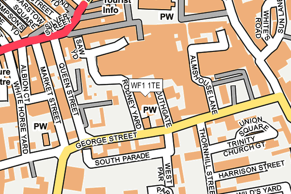 WF1 1TE map - OS OpenMap – Local (Ordnance Survey) WF1 1TE map - OS OpenMap – Local (Ordnance Survey)