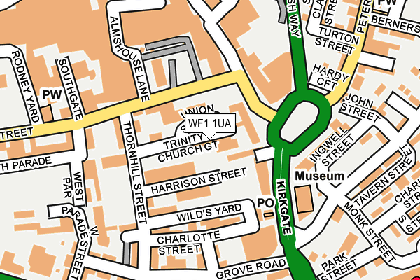 WF1 1UA map - OS OpenMap – Local (Ordnance Survey) WF1 1UA map - OS OpenMap – Local (Ordnance Survey)