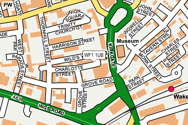 WF1 1UB map - OS OpenMap – Local (Ordnance Survey) WF1 1UB map - OS OpenMap – Local (Ordnance Survey)