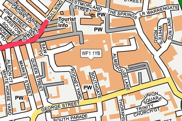 WF1 1YB map - OS OpenMap – Local (Ordnance Survey) WF1 1YB map - OS OpenMap – Local (Ordnance Survey)