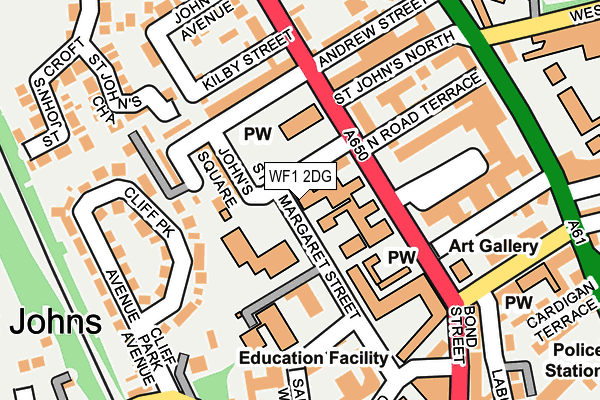 WF1 2DG map - OS OpenMap – Local (Ordnance Survey) WF1 2DG map - OS OpenMap – Local (Ordnance Survey)
