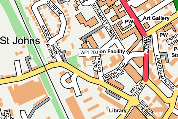 WF1 2DJ map - OS OpenMap – Local (Ordnance Survey) WF1 2DJ map - OS OpenMap – Local (Ordnance Survey)