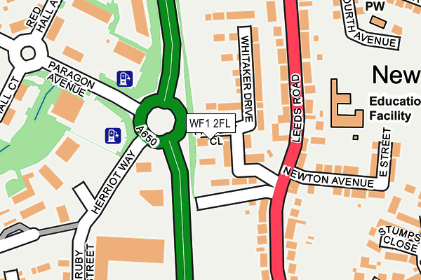 WF1 2FL map - OS OpenMap – Local (Ordnance Survey) WF1 2FL map - OS OpenMap – Local (Ordnance Survey)