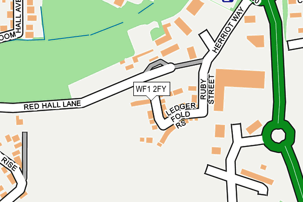WF1 2FY map - OS OpenMap – Local (Ordnance Survey) WF1 2FY map - OS OpenMap – Local (Ordnance Survey)