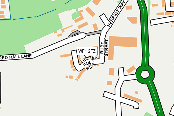 WF1 2FZ map - OS OpenMap – Local (Ordnance Survey) WF1 2FZ map - OS OpenMap – Local (Ordnance Survey)