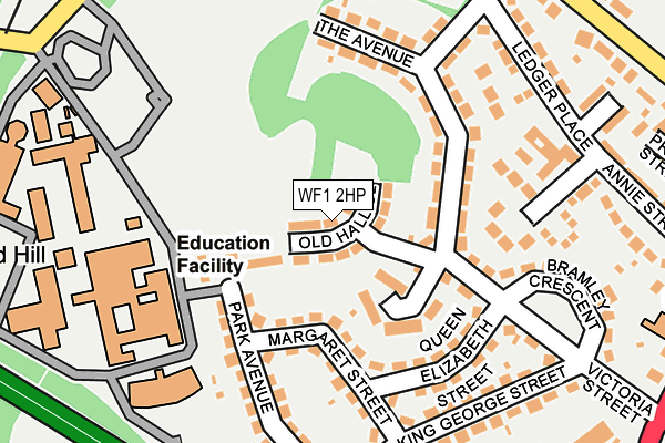 WF1 2HP map - OS OpenMap – Local (Ordnance Survey) WF1 2HP map - OS OpenMap – Local (Ordnance Survey)