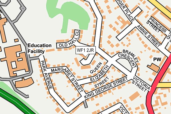 WF1 2JR map - OS OpenMap – Local (Ordnance Survey) WF1 2JR map - OS OpenMap – Local (Ordnance Survey)