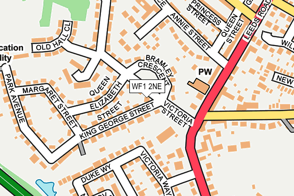 WF1 2NE map - OS OpenMap – Local (Ordnance Survey) WF1 2NE map - OS OpenMap – Local (Ordnance Survey)