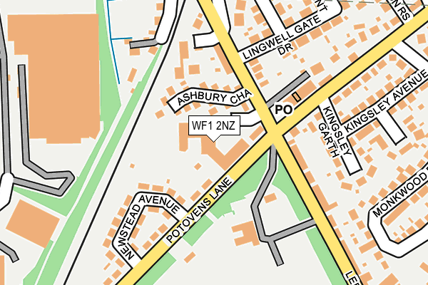WF1 2NZ map - OS OpenMap – Local (Ordnance Survey) WF1 2NZ map - OS OpenMap – Local (Ordnance Survey)