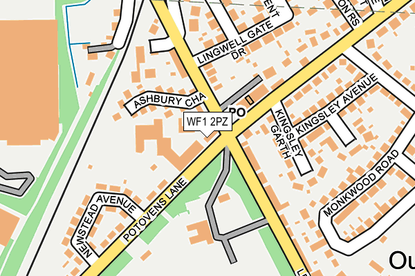 WF1 2PZ map - OS OpenMap – Local (Ordnance Survey) WF1 2PZ map - OS OpenMap – Local (Ordnance Survey)