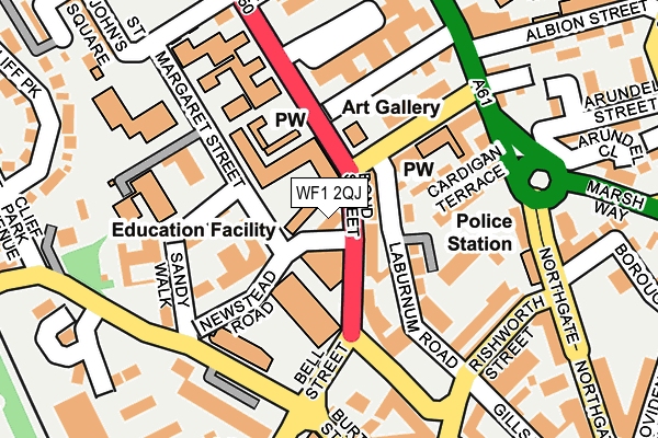 WF1 2QJ map - OS OpenMap – Local (Ordnance Survey) WF1 2QJ map - OS OpenMap – Local (Ordnance Survey)