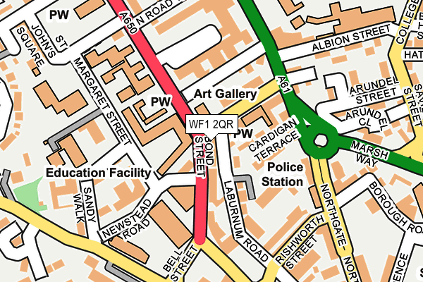 WF1 2QR map - OS OpenMap – Local (Ordnance Survey) WF1 2QR map - OS OpenMap – Local (Ordnance Survey)