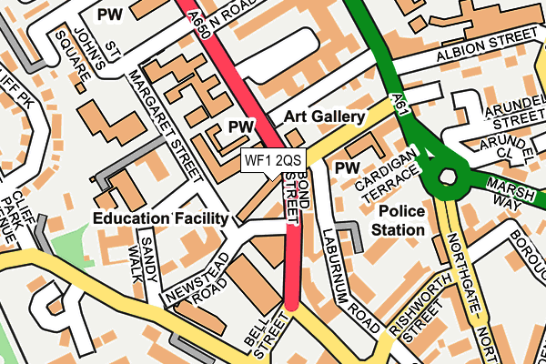 WF1 2QS map - OS OpenMap – Local (Ordnance Survey) WF1 2QS map - OS OpenMap – Local (Ordnance Survey)