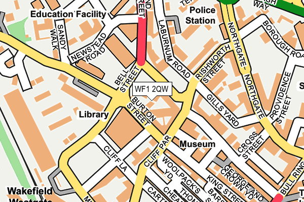 WF1 2QW map - OS OpenMap – Local (Ordnance Survey) WF1 2QW map - OS OpenMap – Local (Ordnance Survey)