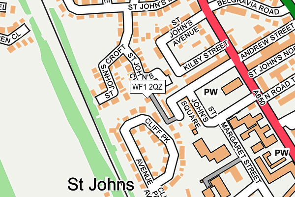 WF1 2QZ map - OS OpenMap – Local (Ordnance Survey) WF1 2QZ map - OS OpenMap – Local (Ordnance Survey)
