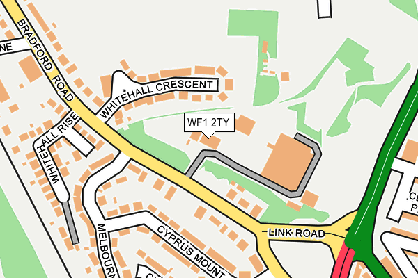 WF1 2TY map - OS OpenMap – Local (Ordnance Survey) WF1 2TY map - OS OpenMap – Local (Ordnance Survey)
