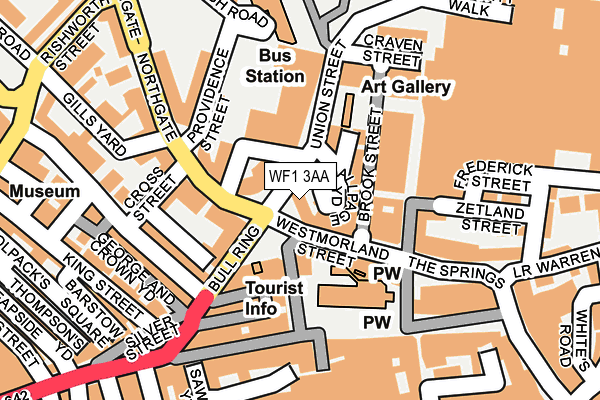 WF1 3AA map - OS OpenMap – Local (Ordnance Survey) WF1 3AA map - OS OpenMap – Local (Ordnance Survey)