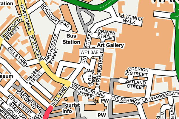 WF1 3AE map - OS OpenMap – Local (Ordnance Survey) WF1 3AE map - OS OpenMap – Local (Ordnance Survey)