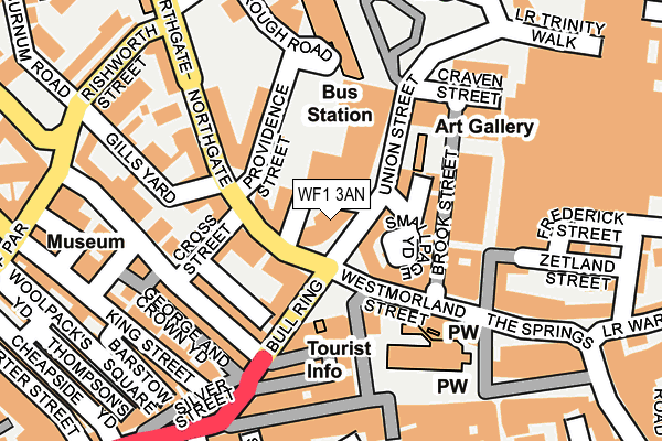 WF1 3AN map - OS OpenMap – Local (Ordnance Survey) WF1 3AN map - OS OpenMap – Local (Ordnance Survey)